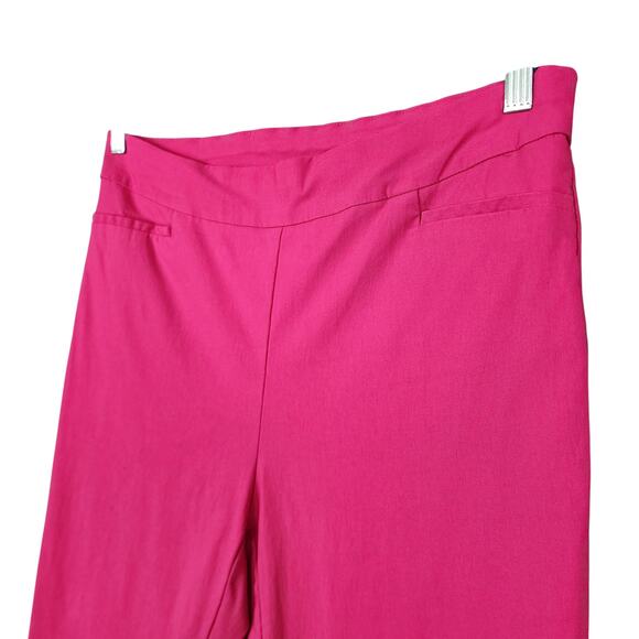Chicos Womens So Slimming Brigitte Button Hem Ankle Pants Size 12R Hot Pink - Picture 4 of 14